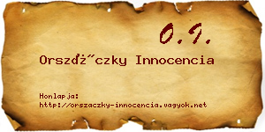 Orszáczky Innocencia névjegykártya